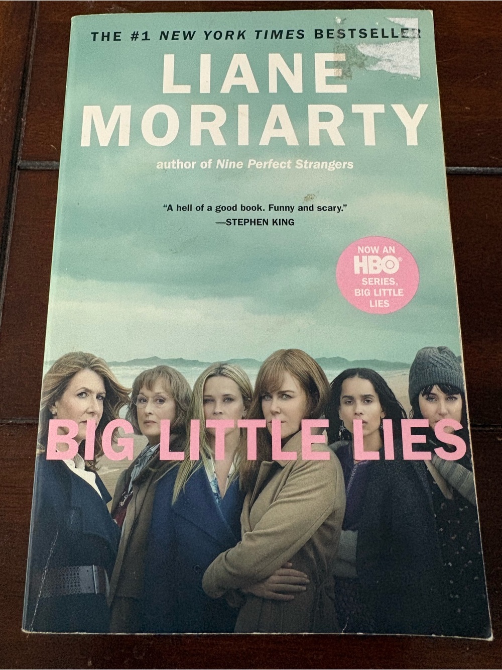 Liane Moriarty "Big Little Lies" Paperback - Aqua & Pink Cover